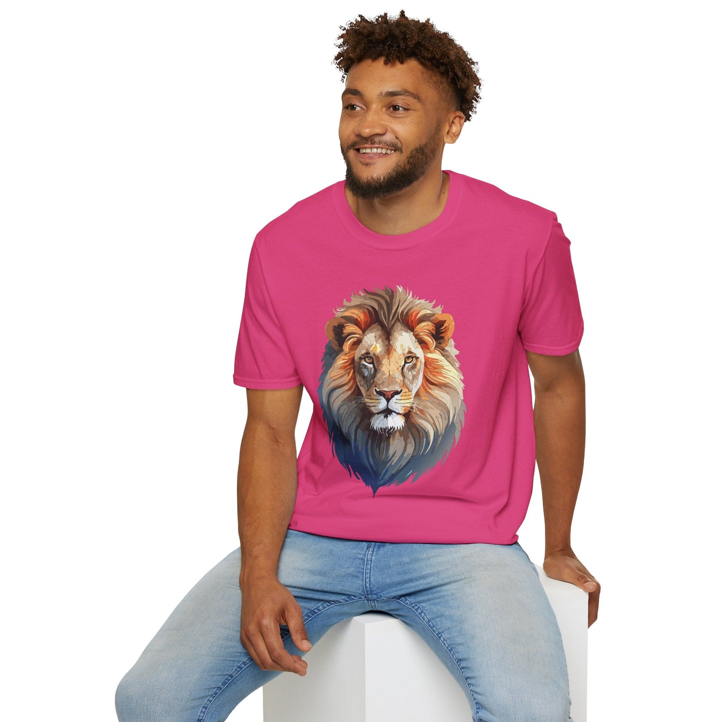 Gildan Lion Graphic Short Sleeve Softstyle Tee 100 Percent Cotton