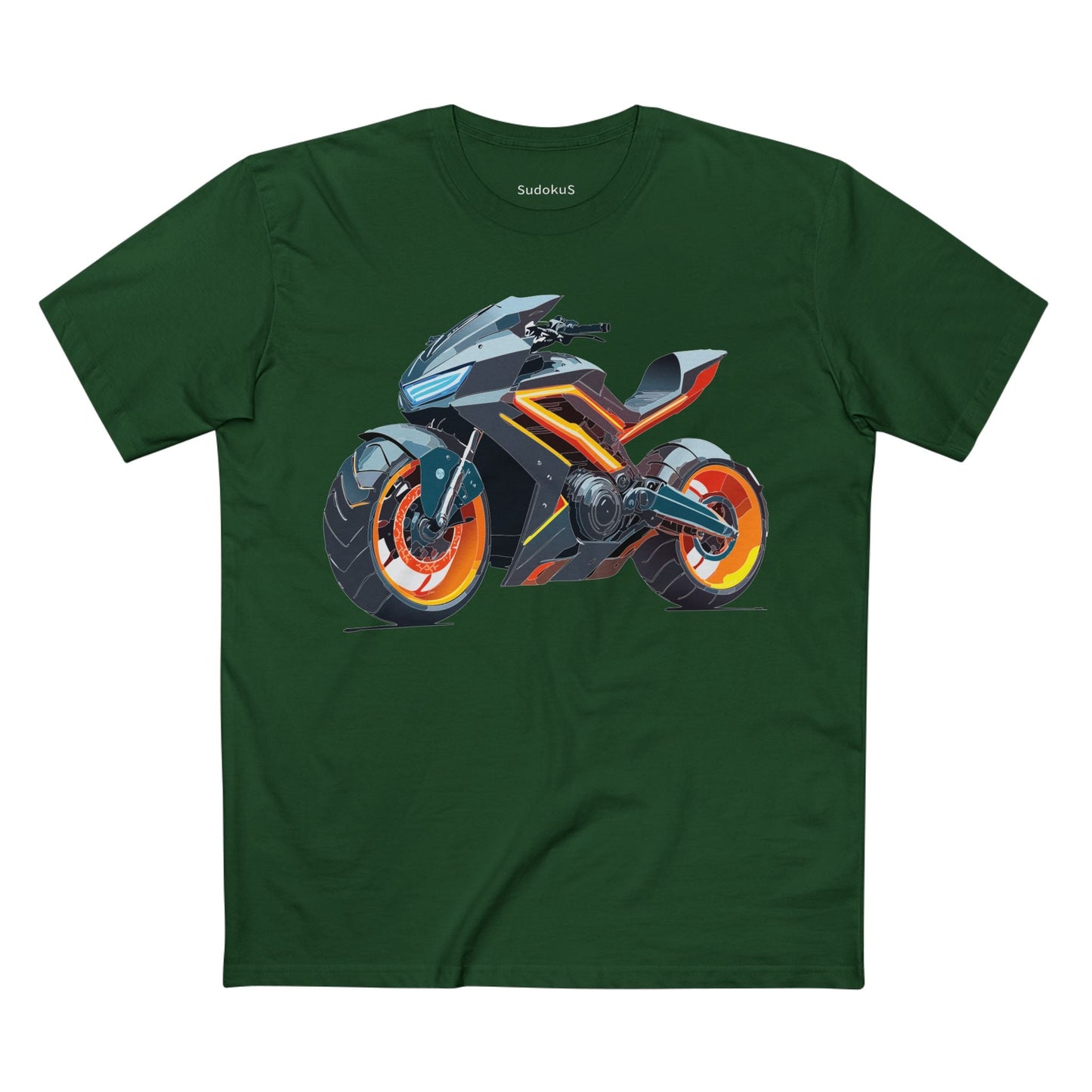 Moto Bike Graphic Unisex 100 Cotton Staple Tee 12