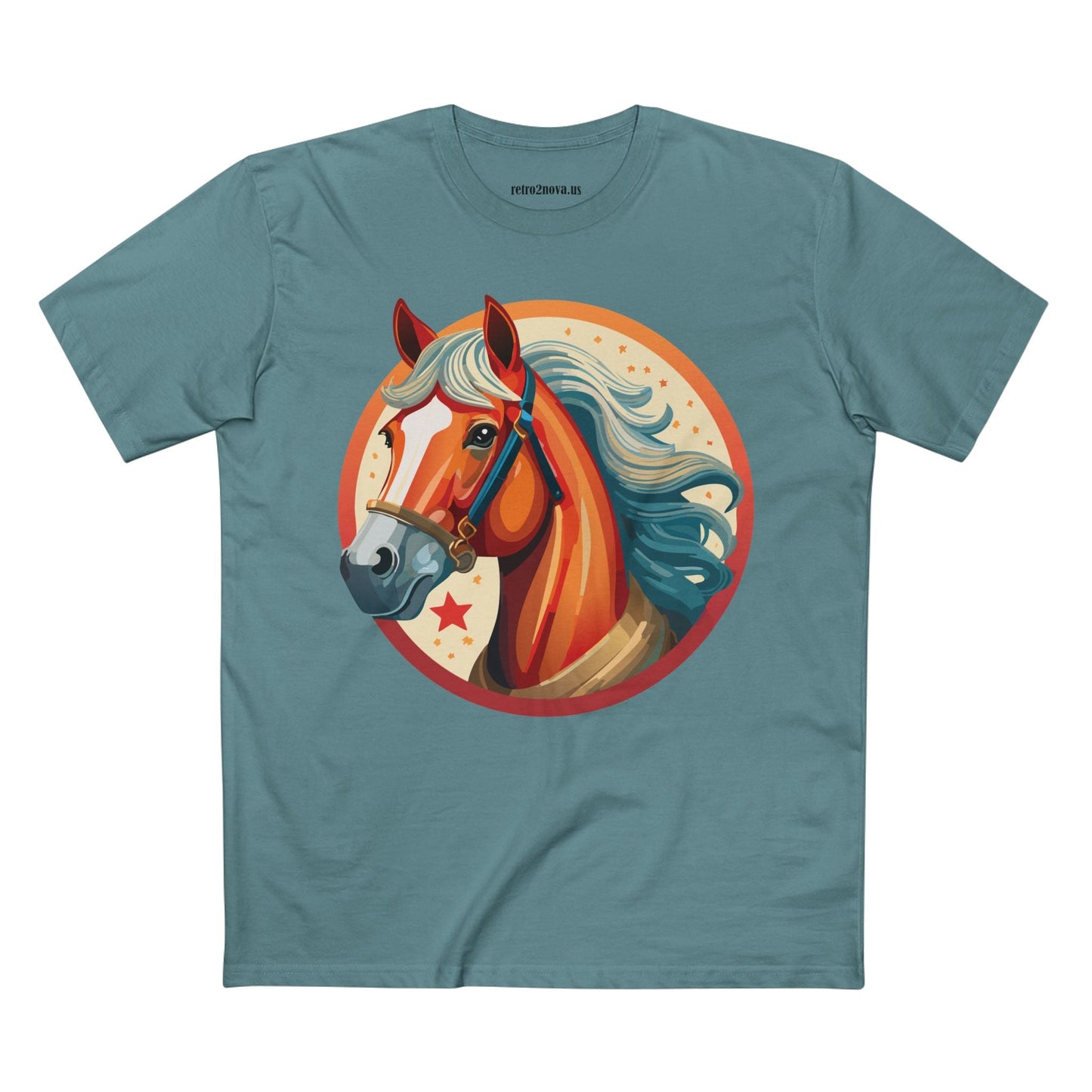 Horse And Animals Unisex Premium Cotton Art Tee Featuring Original Retro2Nova Design From Our Art Collection