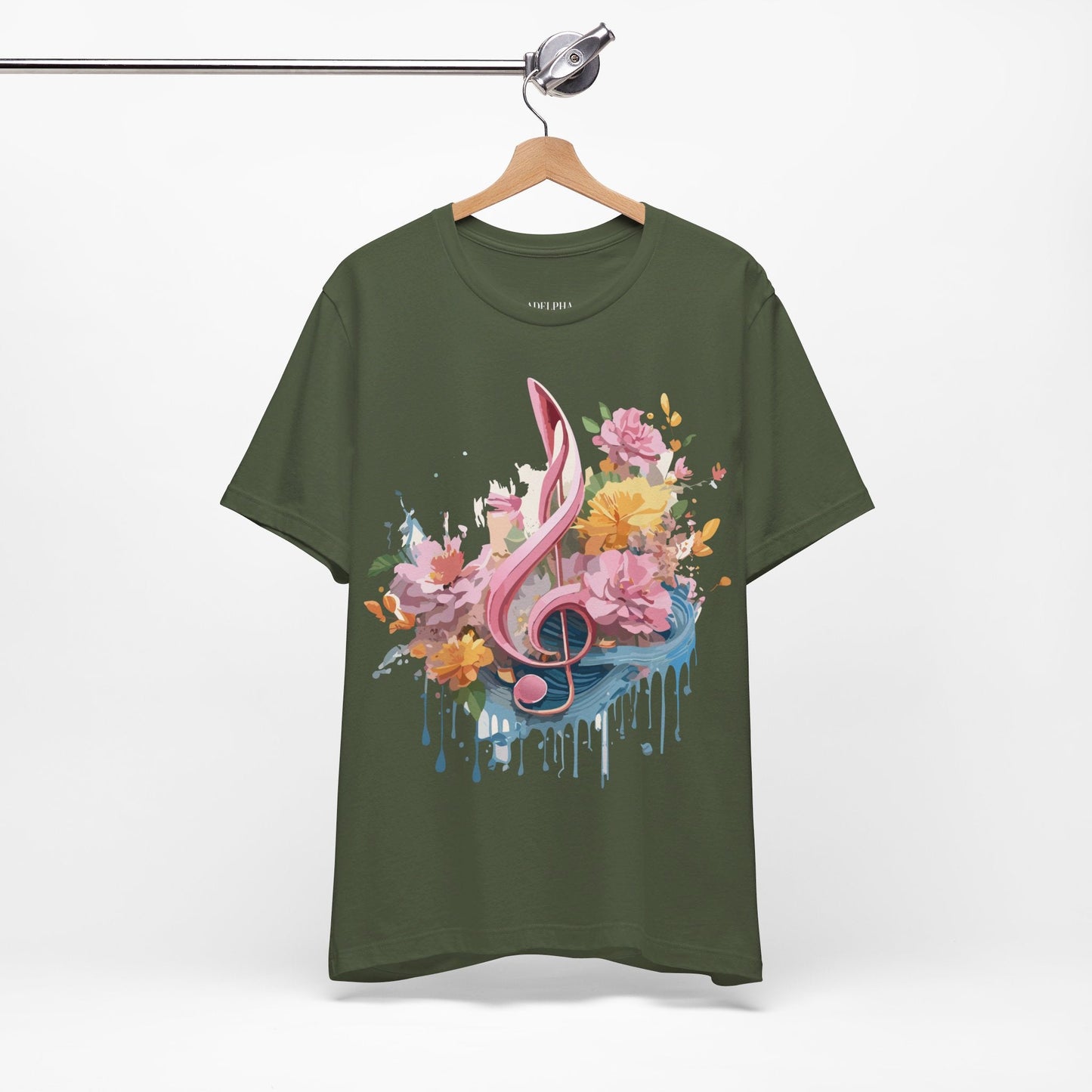 Music Graphic Unisex 100 Cotton Vintage Art with Musical Elements Tee 139
