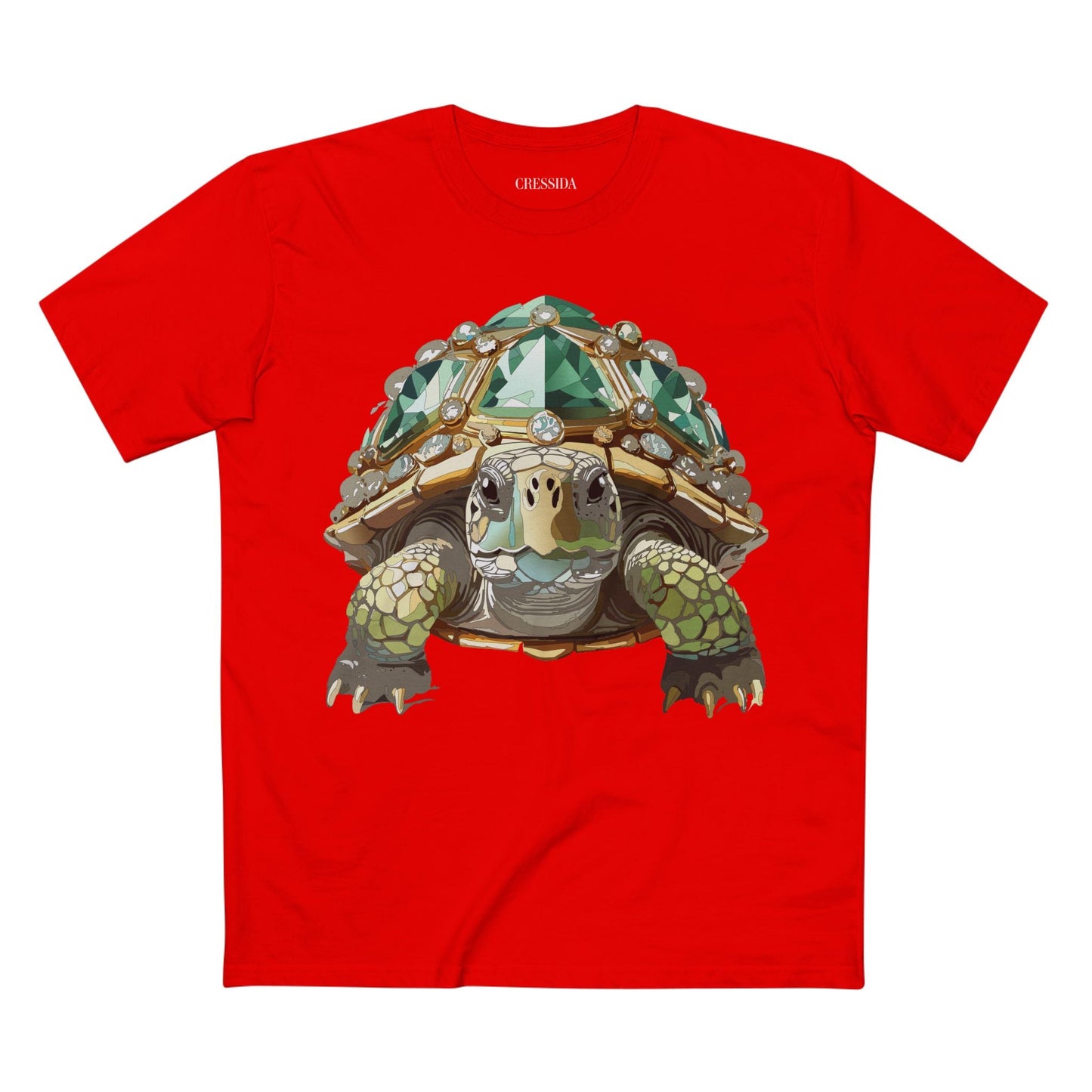 Turtle Graphic Unisex 100 Cotton Tee With Unique Animal Golden Medallion Art Design 30
