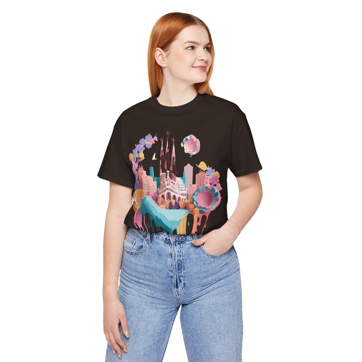 Tourist Barcelona Graphic Tee Unisex Vintage Style Artwork Art Design Tee
