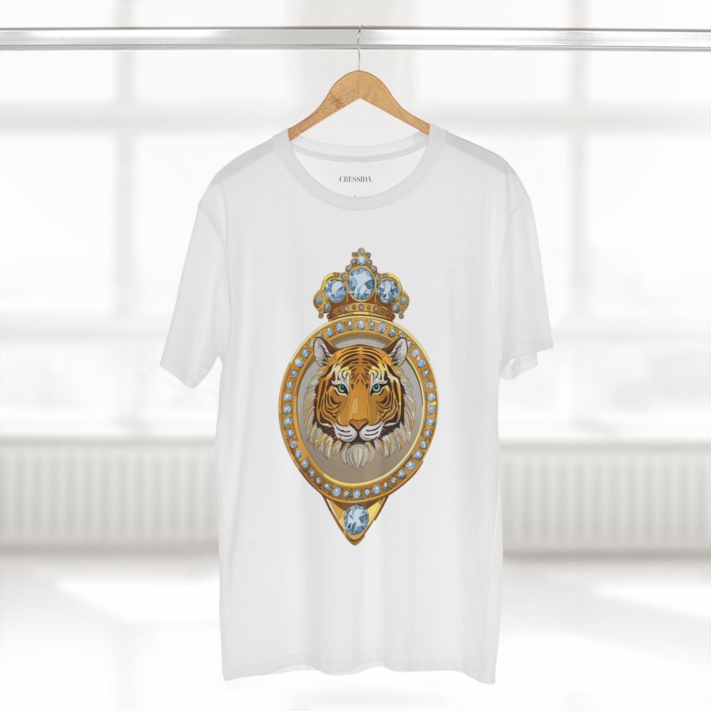 Tiger Graphic Unisex 100 Cotton Tee With Unique Animal Golden Medallion Art Design 2