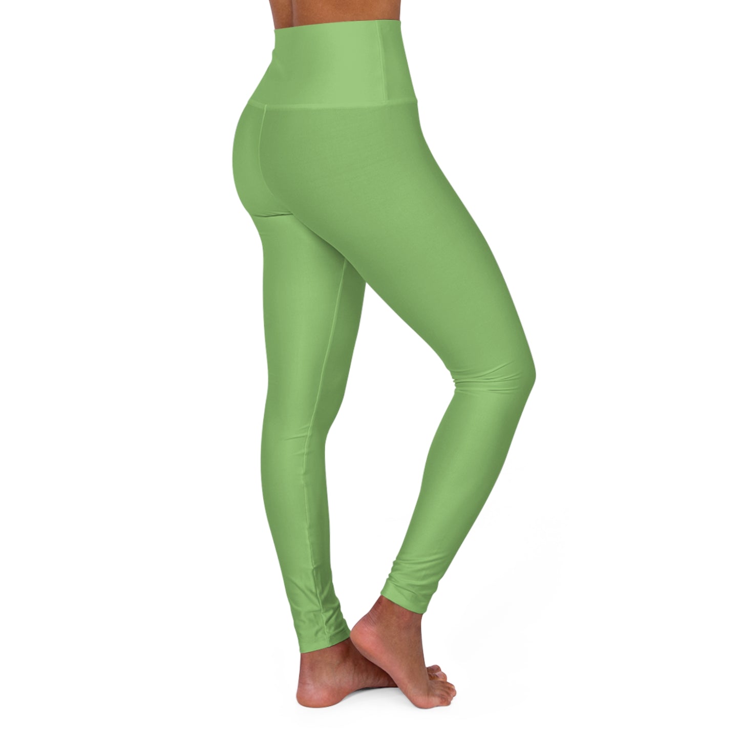 Willow Green Color High-Waist Yoga Leggings Women's Seamless Poly-Span Stretchy Pants XS-2XL