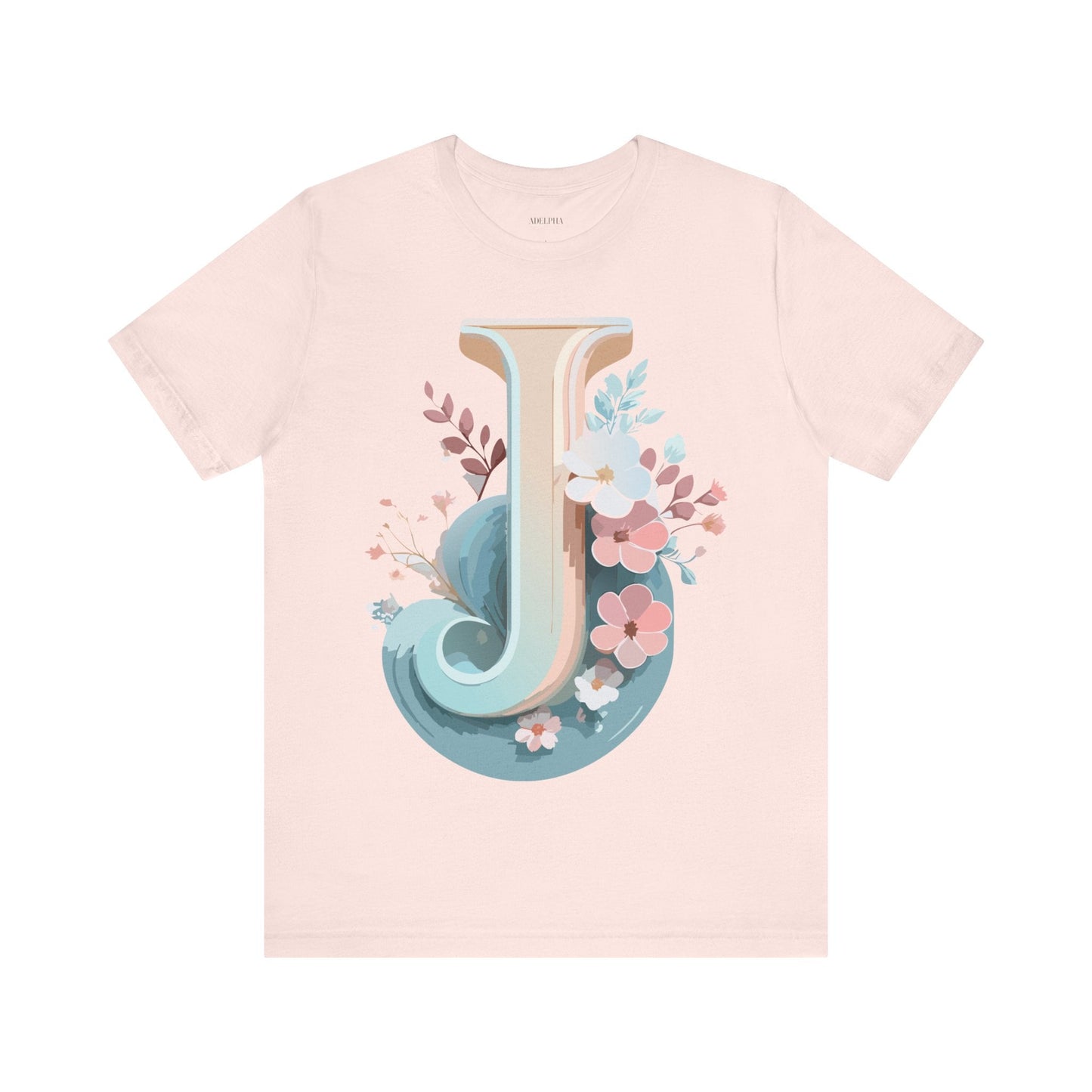 Letter J Shirt Graphic Tee For Unisex Style By Adelpha Vintage Inspired Art Tee Design