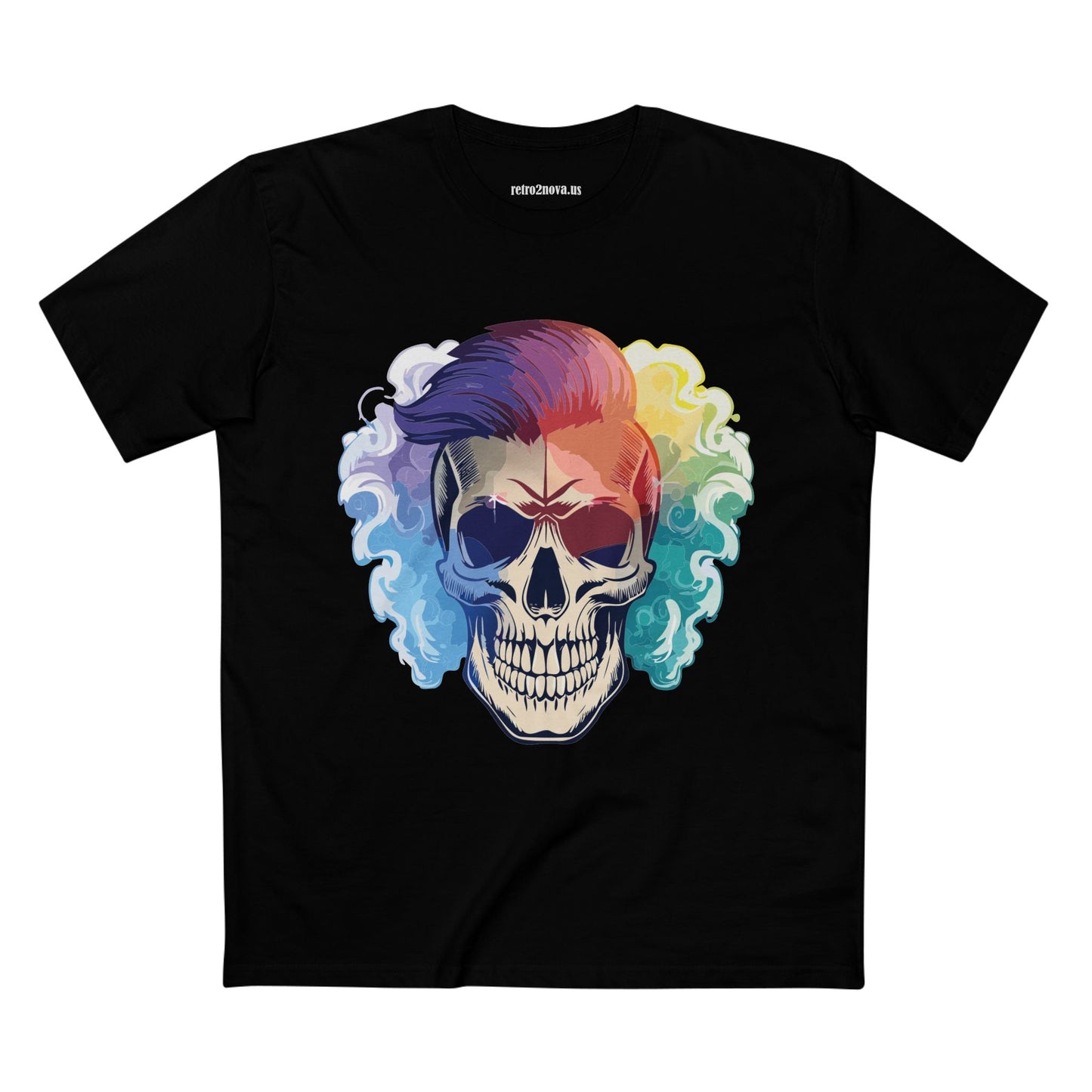Retro2Nova Skull Shirt Unisex Premium Cotton Tee With Original Art Design Skeleton Graphic