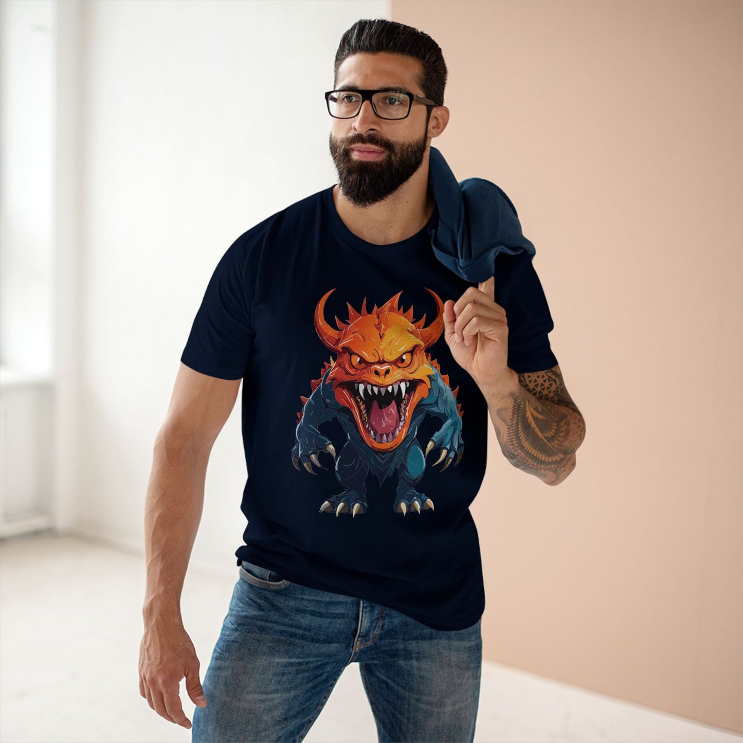 Cartoon Monsters Graphic Unisex 100 Cotton Staple Tee 27
