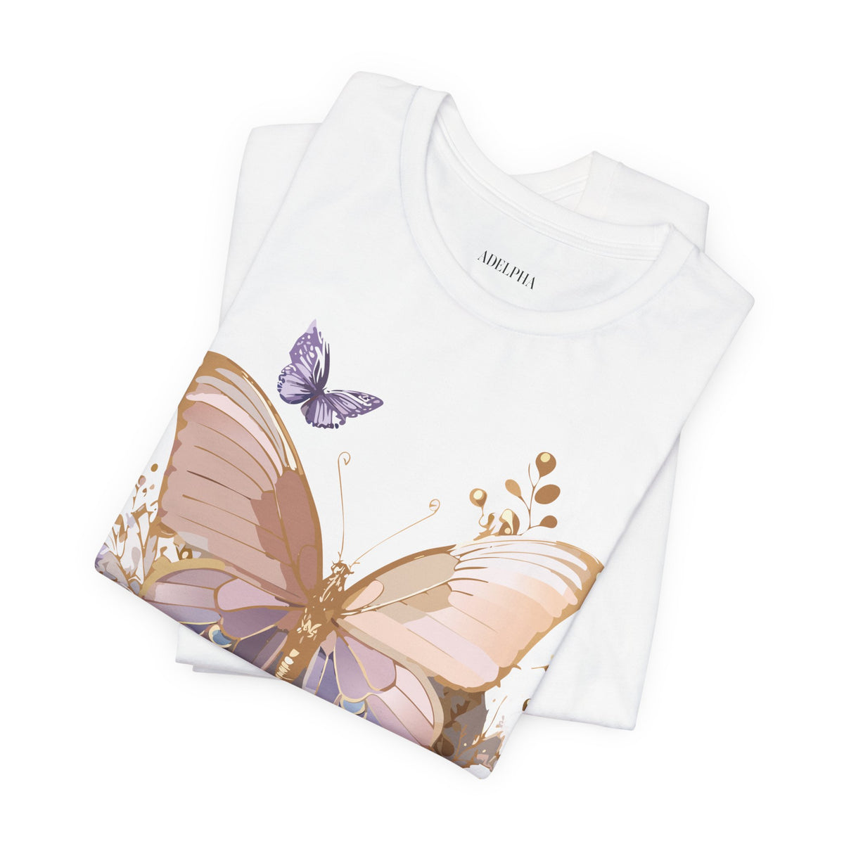 Butterfly Graphic Unisex Cotton Bella+Canvas Tee with Art Design n76