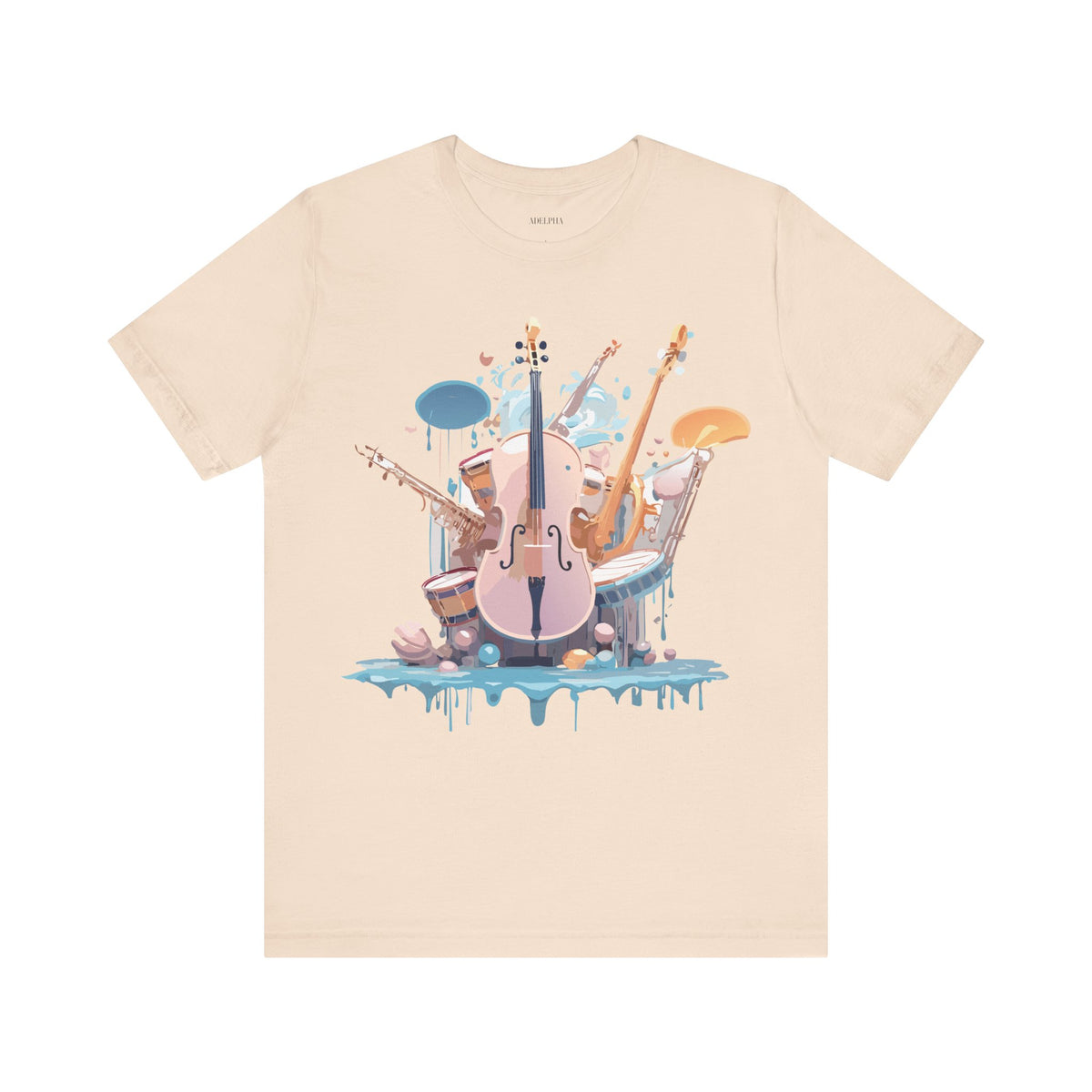 Music Graphic Unisex Cotton Bella+Canvas Tee with Art Design n161