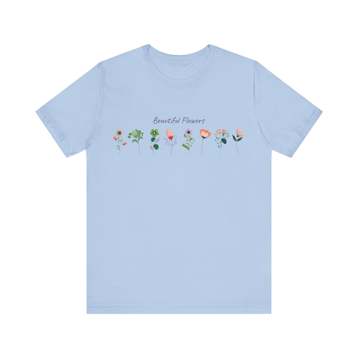 Cotton Tee Shirt with Floral Prints