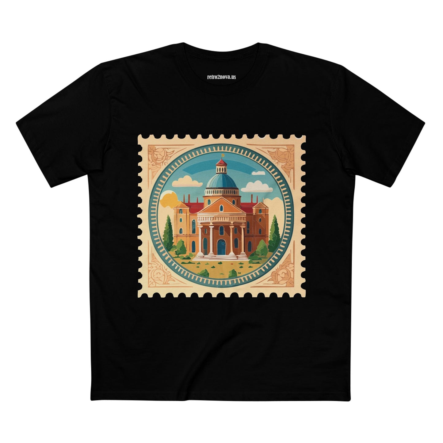 Stamp Shirt Postage Stamp Art Tee Unisex Premium Cotton Retro2Nova Original Art Design