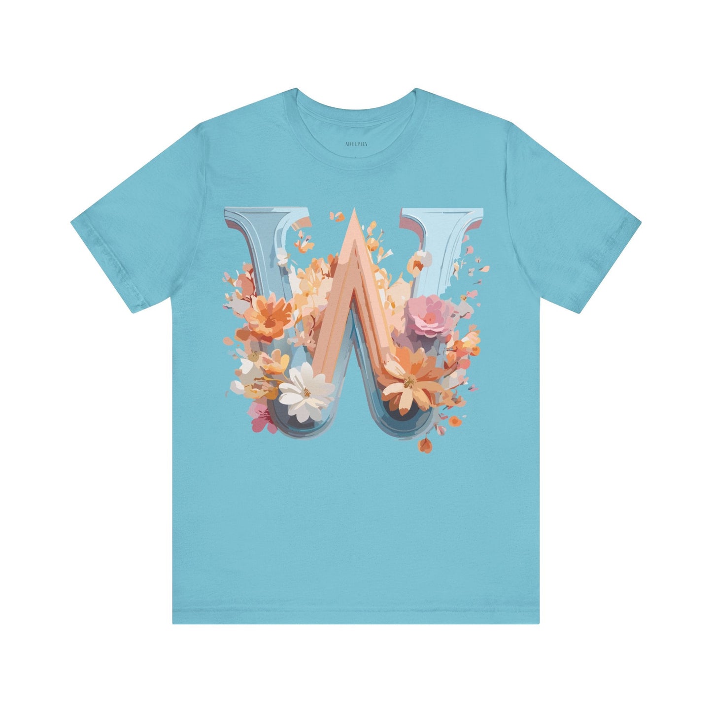 Letter W Shirt Unisex Graphic Tee Vintage Inspired Adelpha Art Design Short Sleeve