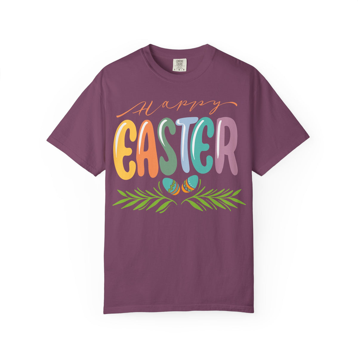 Happy Easter T-Shirt, Tee Shirt with Easter Signature, T Shirt with Easter Prints, Tee Shirt with Easter Design