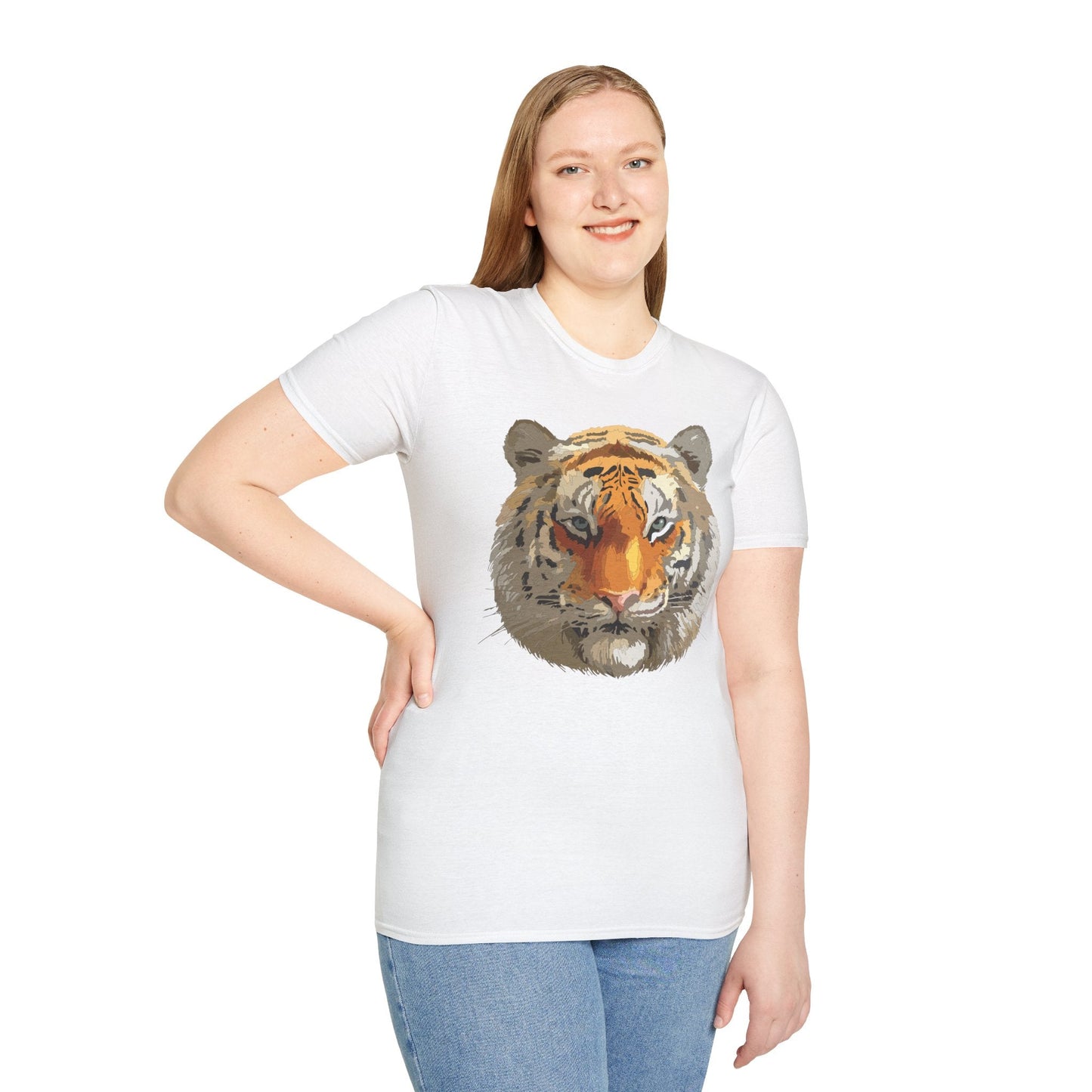 Unisex Tiger Shirt Animal Print Tee Gildan Softstyle Cotton Quality