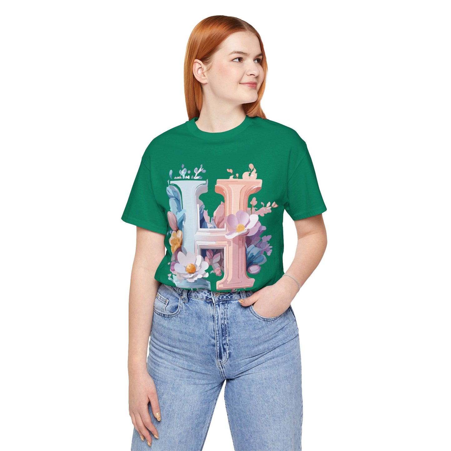 Letter H Shirt Graphic Tee Unisex Short Sleeve Premium Vintage Inspired Artwork Adelpha