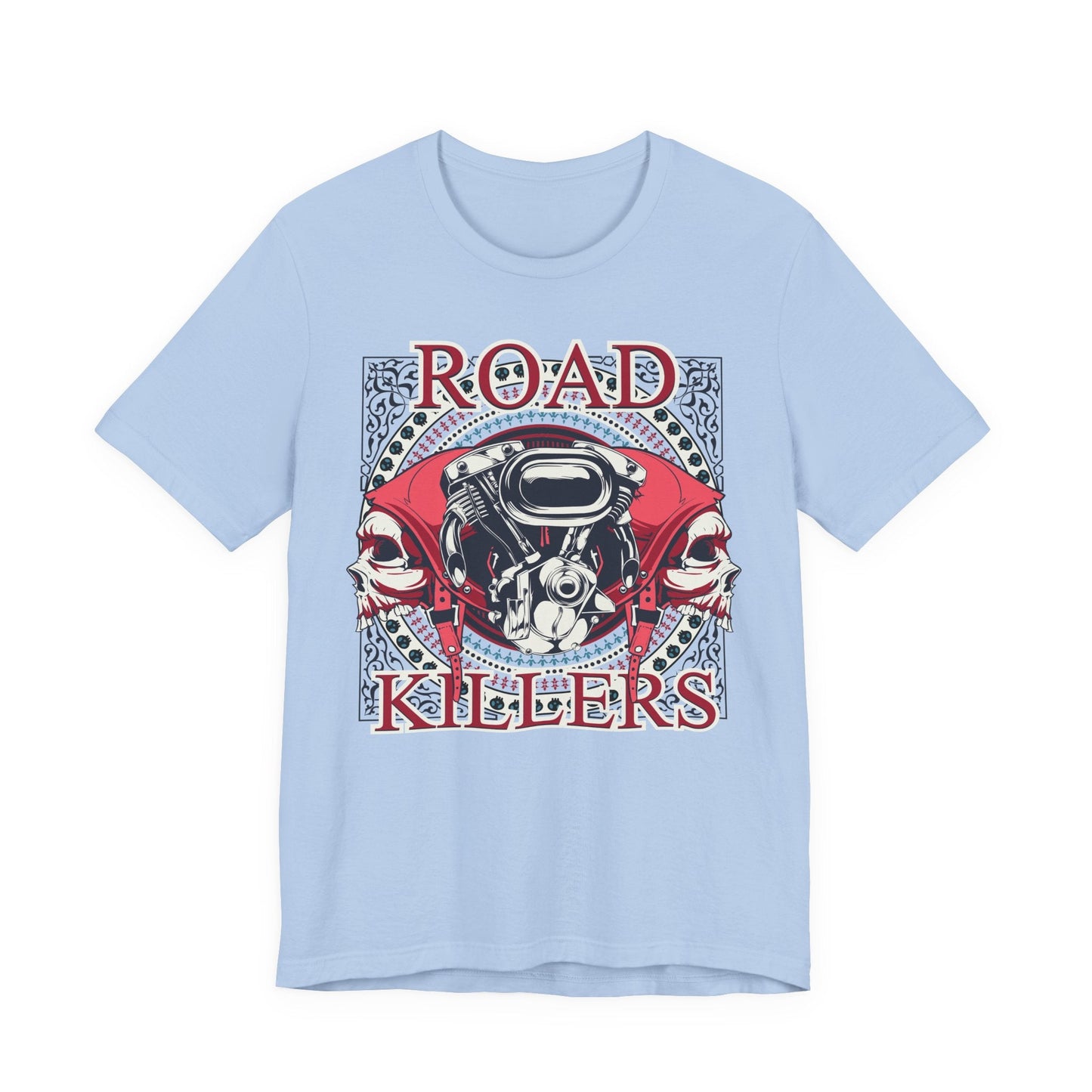 Dark Road Motorcycle Helmet Skull Tee Biker graphic t-shirt G-1