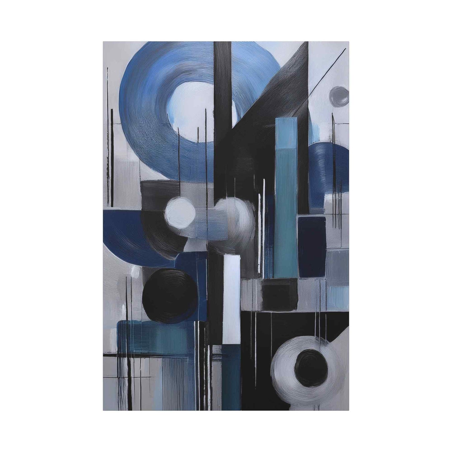 Blue Abstract Painting Print Canvas 20x24,20x30,24x30, 24x32,24x36,30x40, 32x48,36x48,40x60 Pine-Wood Inner Frame ABS-28