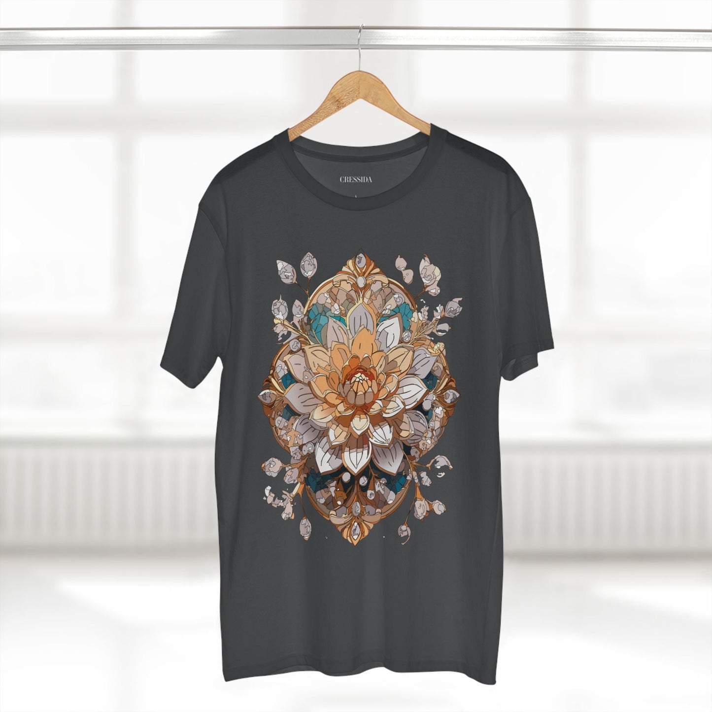 Floral Graphic T-Shirt Unisex 100 Cotton Art Design with Antique Flowers Tee 14