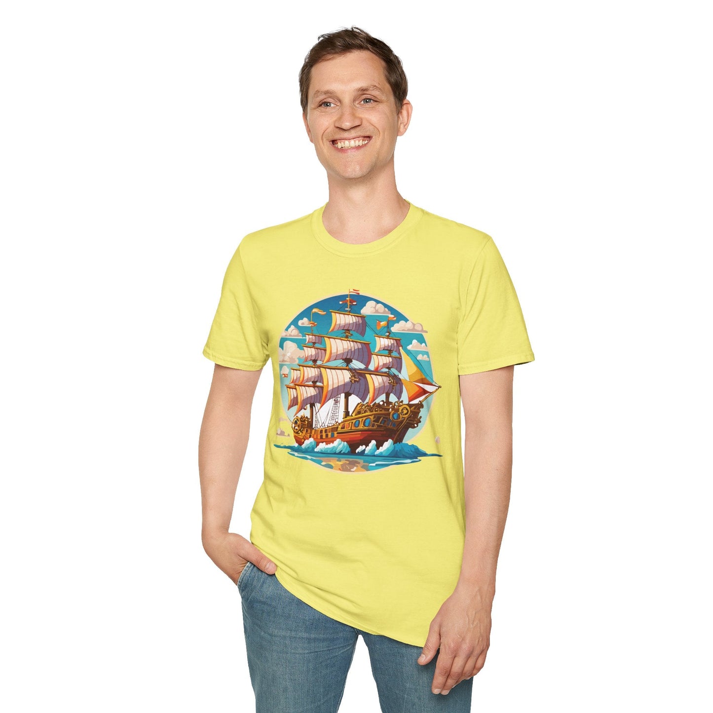 Ship T Shirts Frigate Tee Unisex Vessel Tee Shirt Gildan Softstyle 64000 Cotton Tee Classic