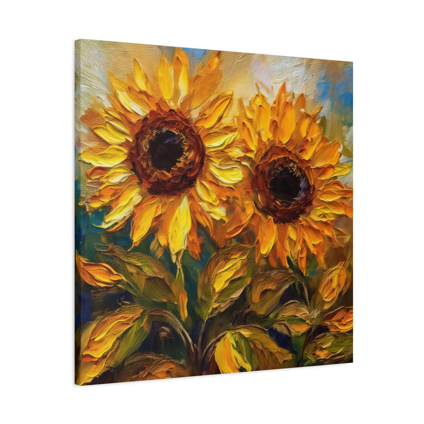 Sunflowers Print Canvas, Flowers Oil Paint Print 20x20, 24x24, 30x30, 32x32, 36x36, Floral Art Design Print Non-Frame MC-25