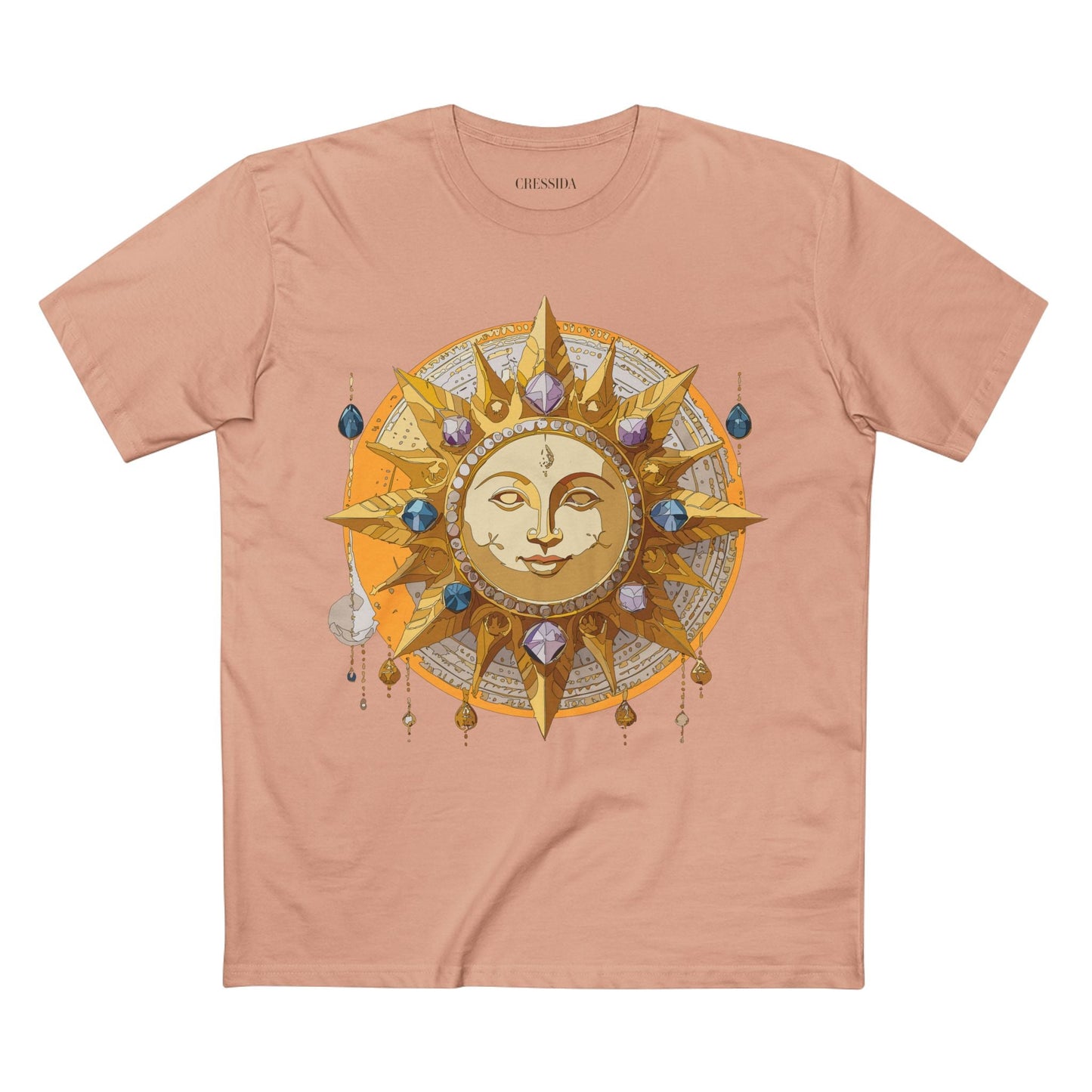 Gold Sun Graphic Unisex 100 Cotton T-Shirt with Golden Art Design 3