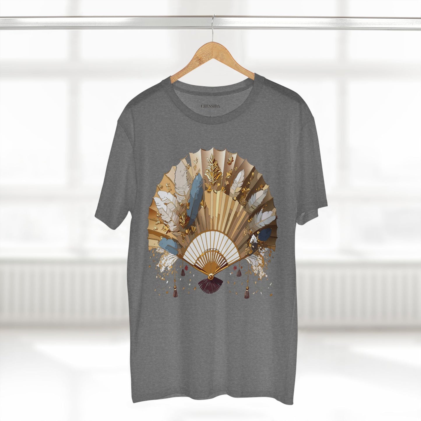 Antique Fan Graphic Design T-Shirt Unisex 100 Cotton Floral Carnival Artwork Tee 8