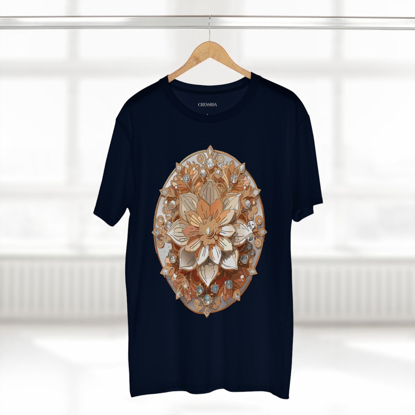 Floral Graphic T-Shirt Unisex 100 Cotton Art Design with Antique Flowers Tee 13