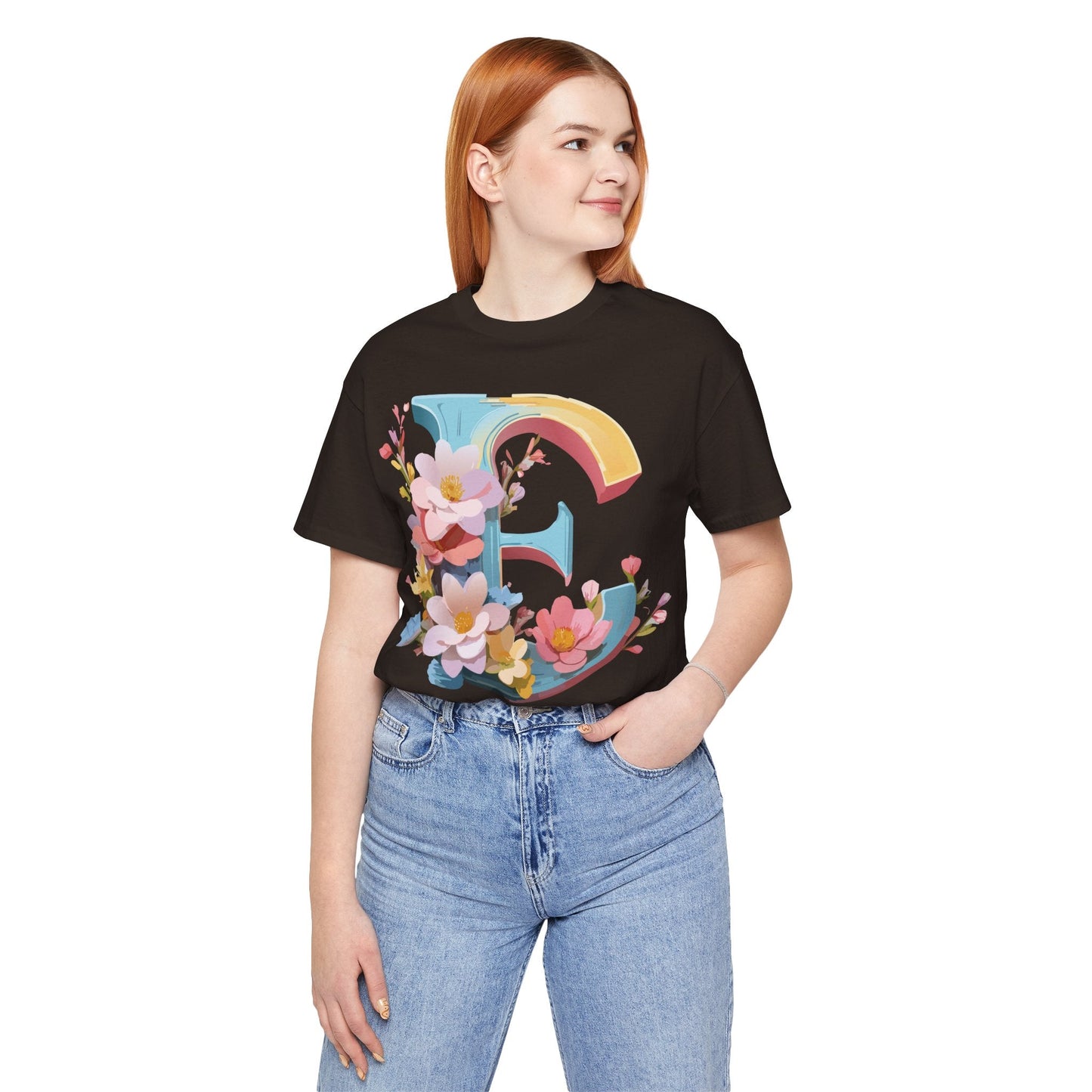Letter E Shirt Unisex Graphic Tee By Adelpha Vintage Inspired Short Sleeve Casual