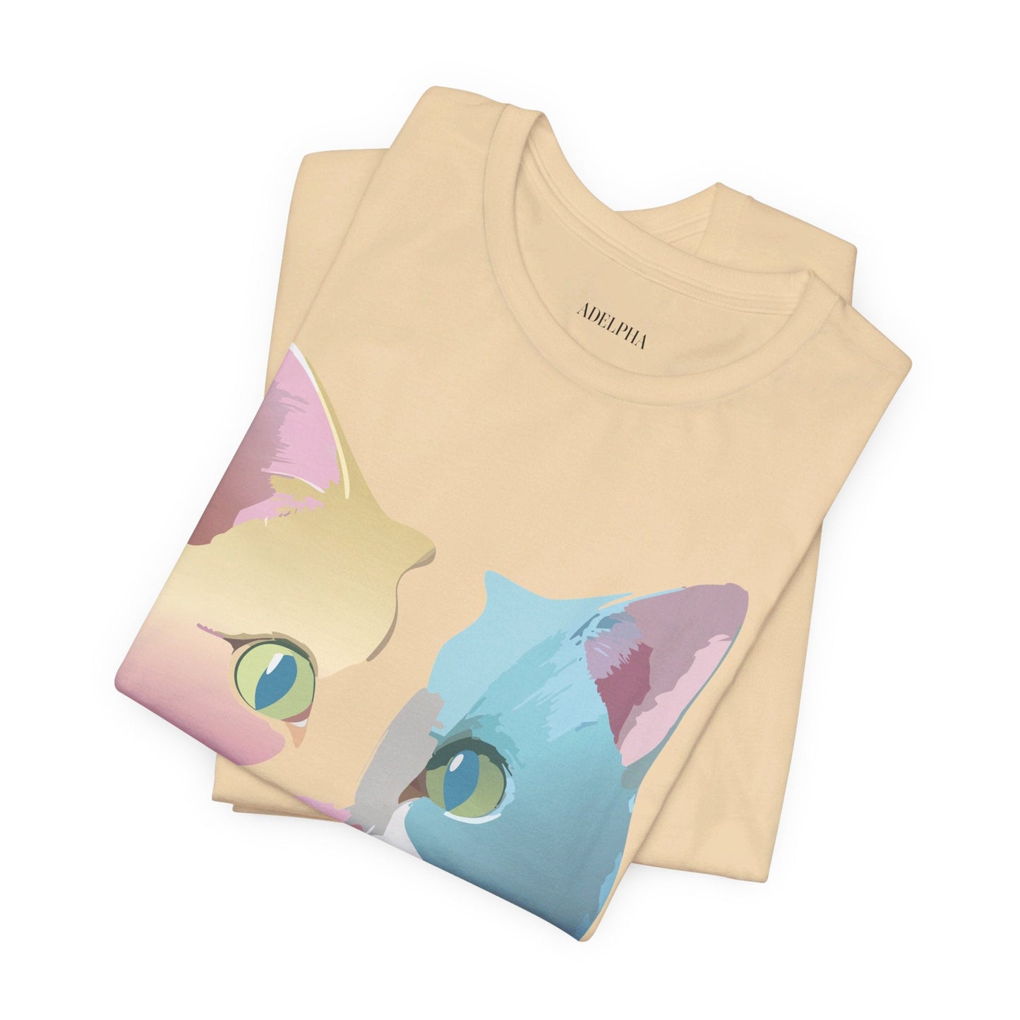 Cat Graphic Tee Unisex Short Sleeve Shirt Vintage Style Adelpha