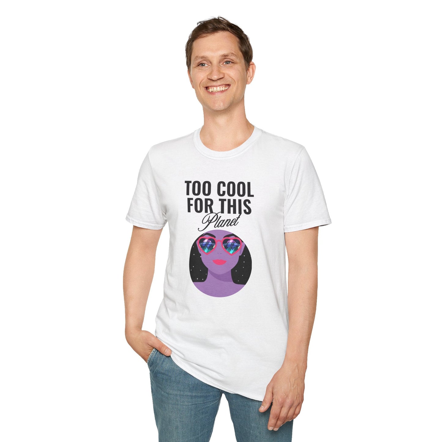 Too Cool For This Planet TShirt  Retro Alien Sunglasses Graphic Tee