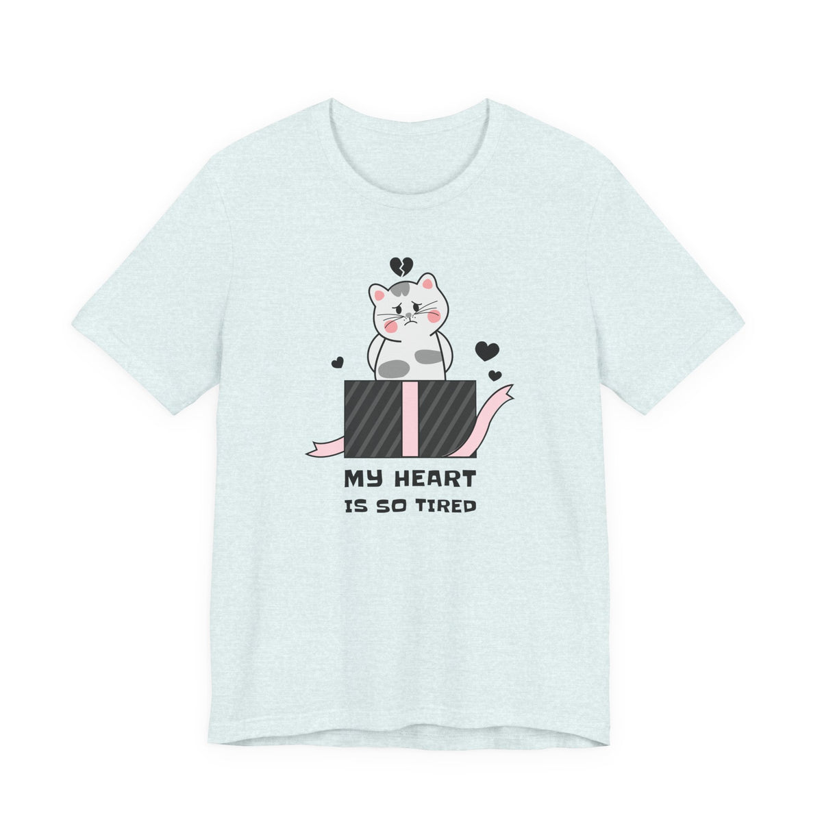 Cat Heart  Love Graphic Tee Shirt - Bella+Canvas Unisex 100 Cotton