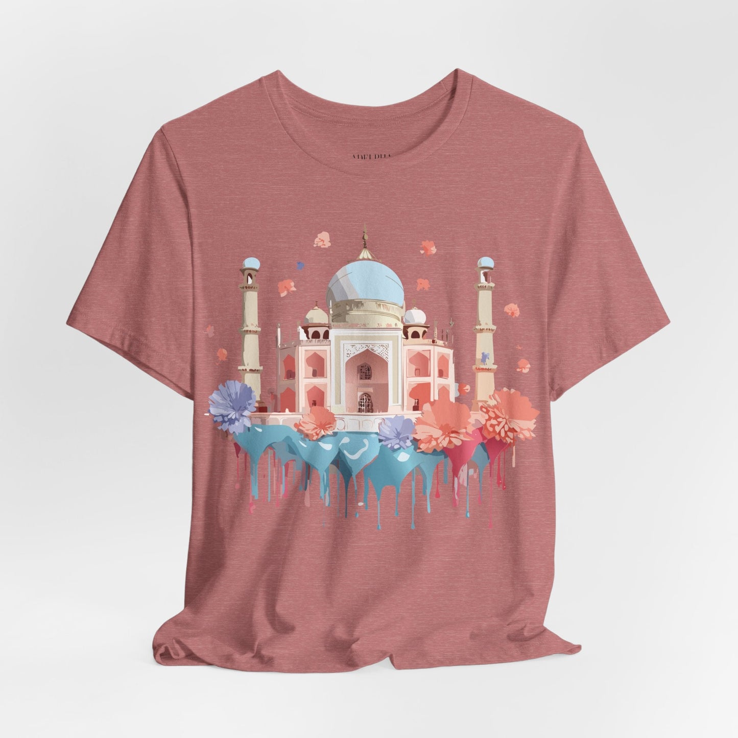 Unisex Taj Mahal Graphic Tee Vintage Inspired Shirt By Adelpha Art Design Collection