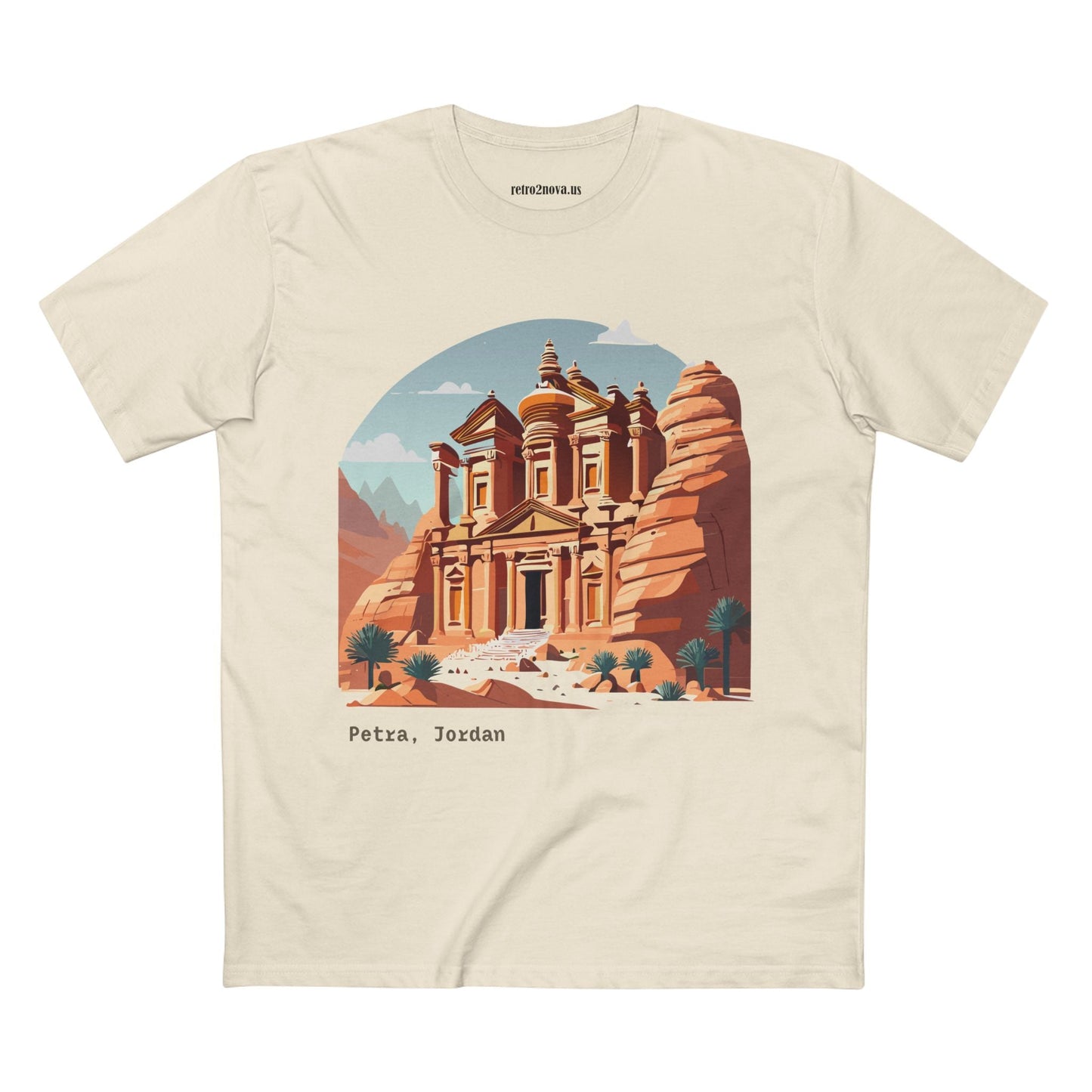 Travel Shirt Unisex Petra Tourist Shirt Art Design Premium Cotton Tee Retro2Nova