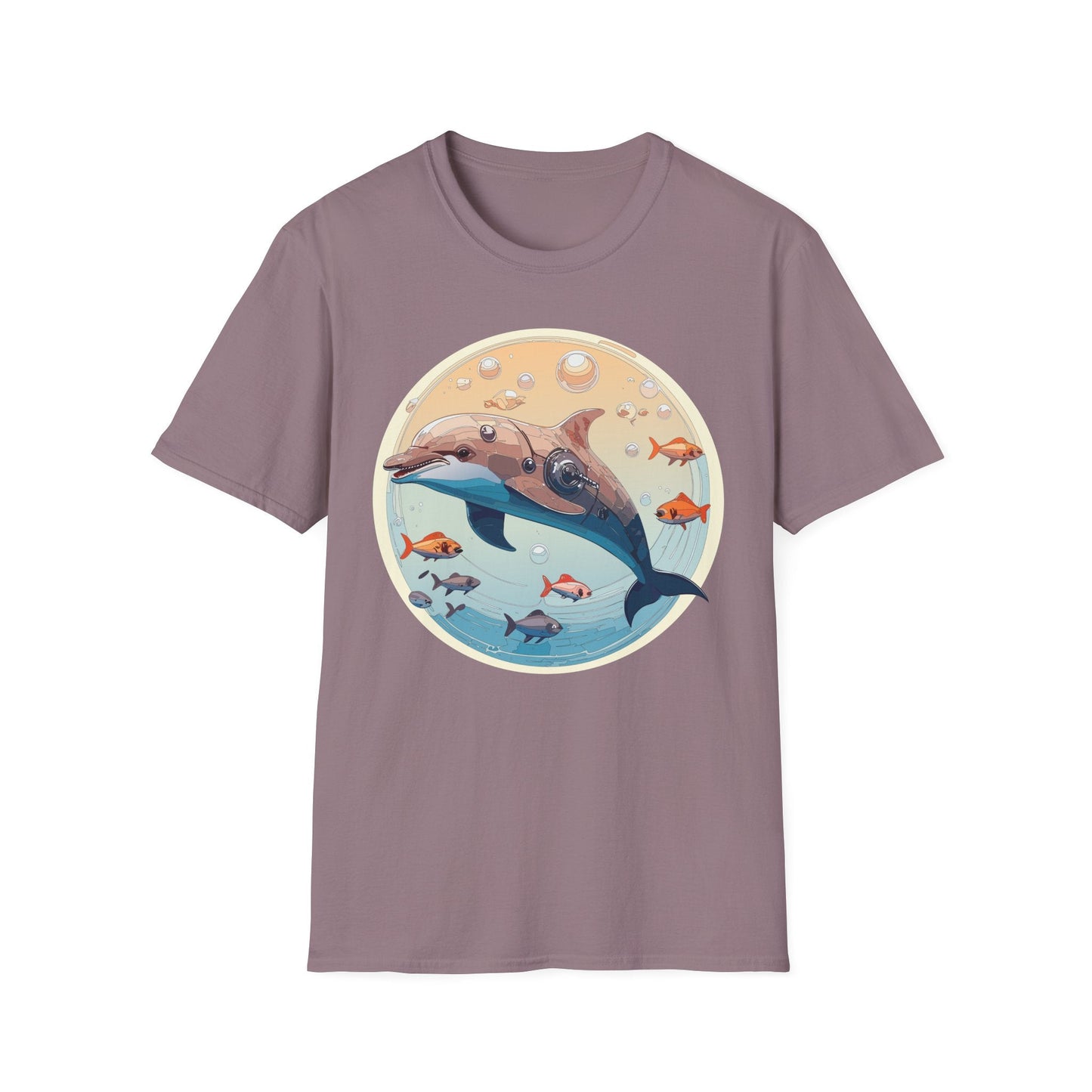 Dolphin Shirt Unisex Softstyle Tee 100 Percent Ring Spun Cotton Breathable Gildan 64000