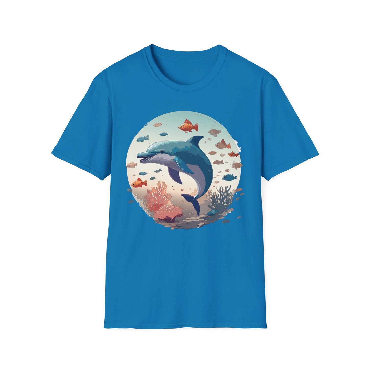 Dolphin Shirt Unisex Softstyle T Shirt Gildan 64000 100 Percent Ring Spun Cotton Lightweight Tee