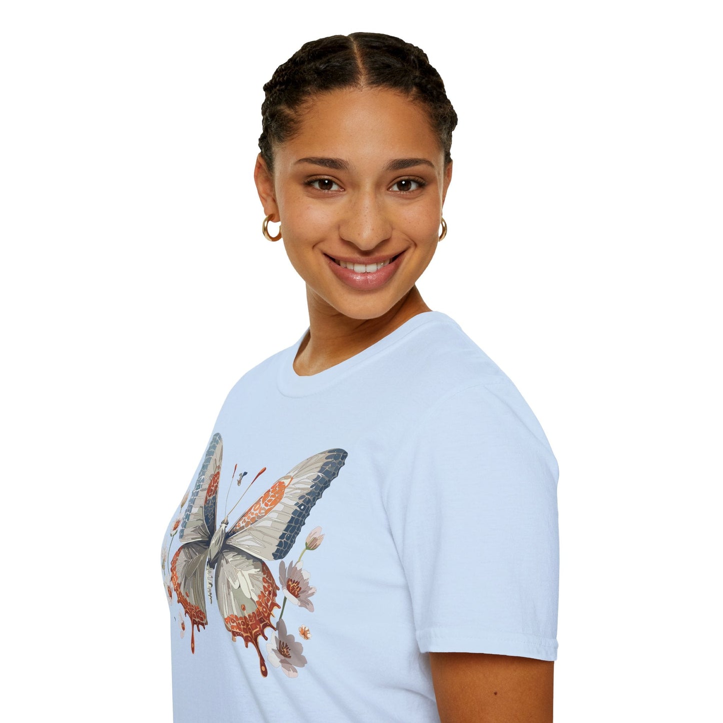 Butterfly Shirt Unisex Short Sleeve Cotton Tee Monarch Design For Men Women Comfort