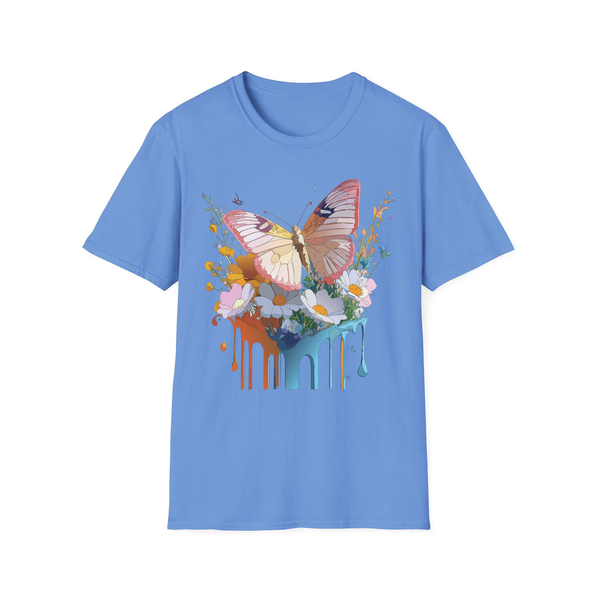 Butterfly Floral Drip Graphic Tee Unisex 100 Cotton Gildan T-Shirt