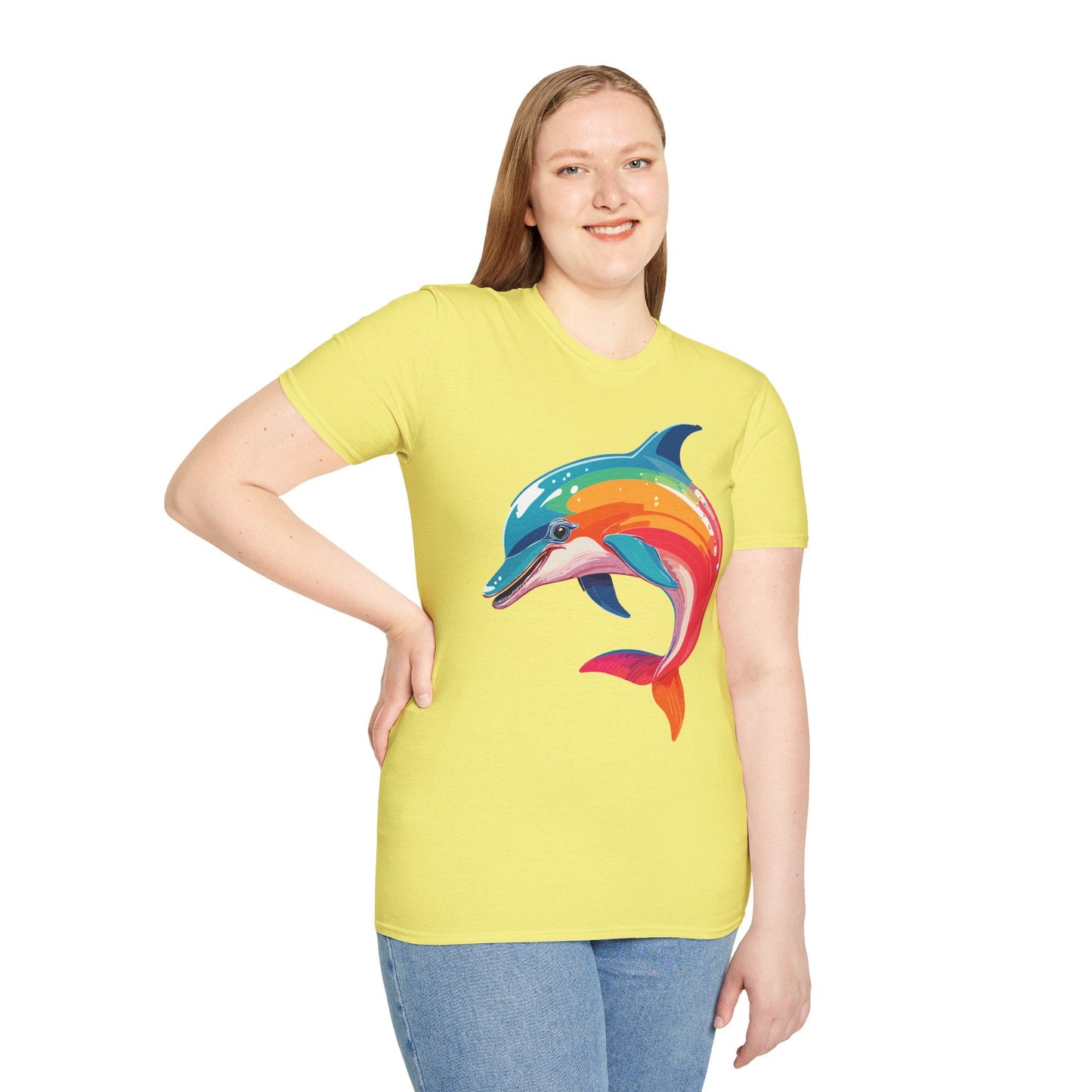 Dolphin Shirt For Unisex 100 Percent Ring Spun Cotton Gildan Softstyle 64000 Short Sleeve Tee
