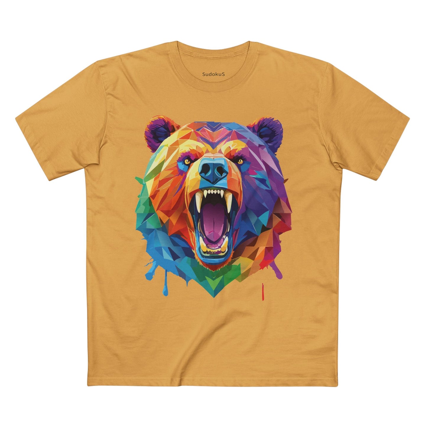 Bear Graphic Unisex 100 Cotton Staple Tee with Animal Design Artwork 20