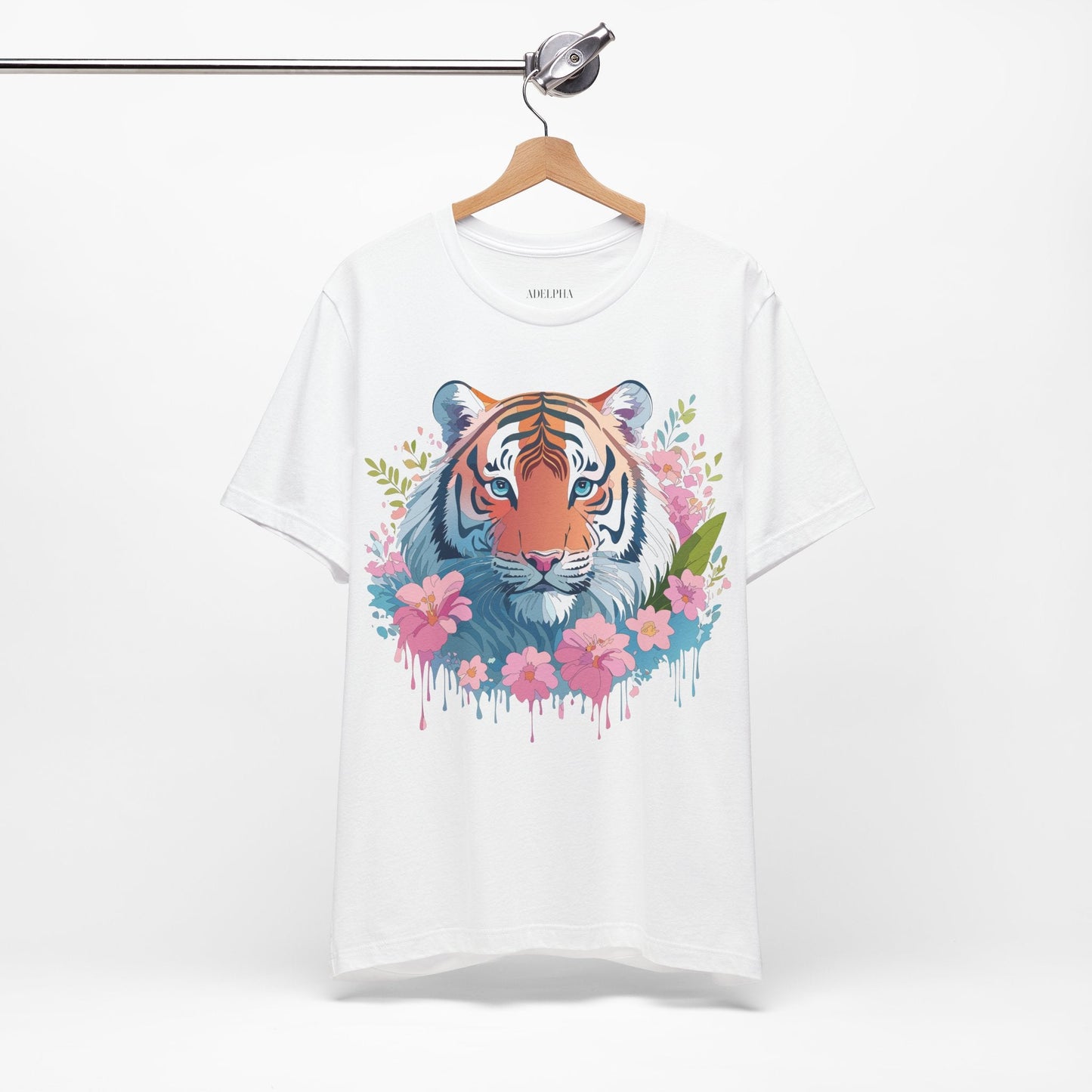 Tiger Graphic Tee Unisex Short Sleeve Jersey From Adelpha Vintage Inspired Artwork