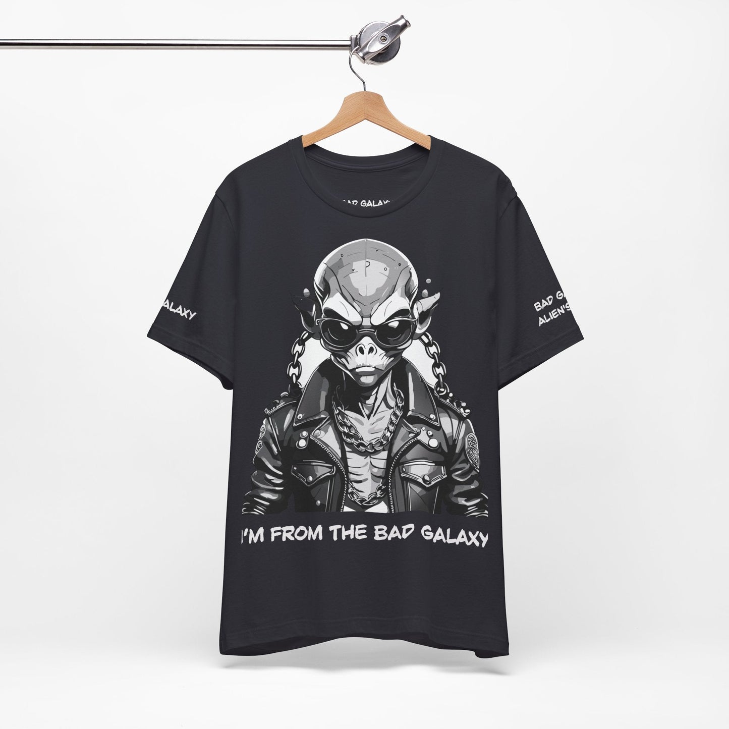 Graphic Cotton T Shirt Unisex Short Sleeve Alien Artwork By Bad Galaxy Premium Everyday Wear