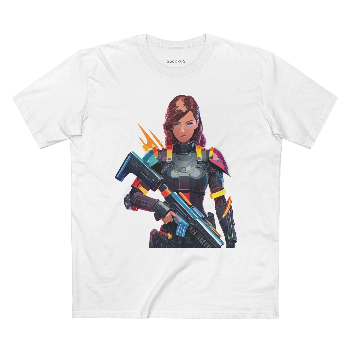Army-woman Graphic Unisex 100 Cotton Staple Tee 16