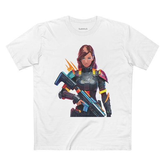 Army-woman Graphic Unisex 100 Cotton Staple Tee 16
