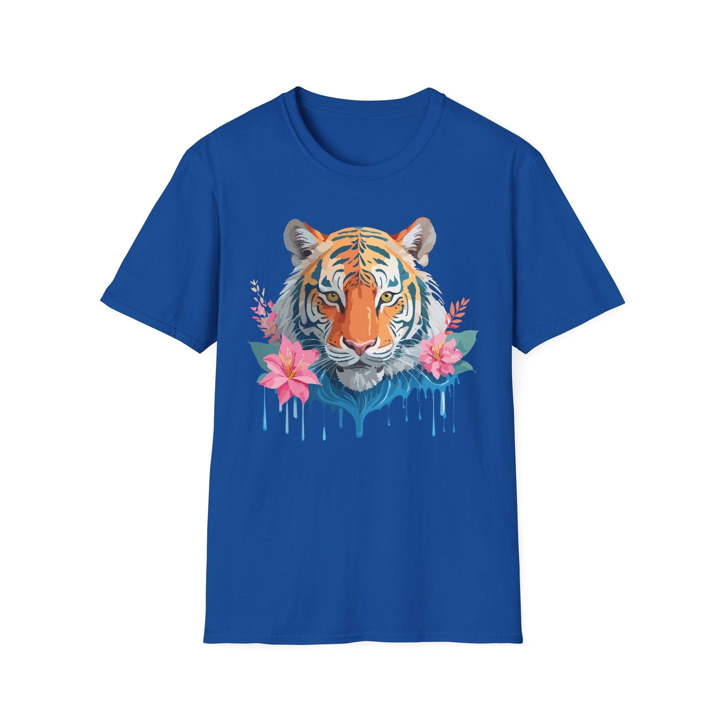 Tiger Unisex Softstyle T Shirt 100 Percent Cotton Gildan 64000 Animal Tee
