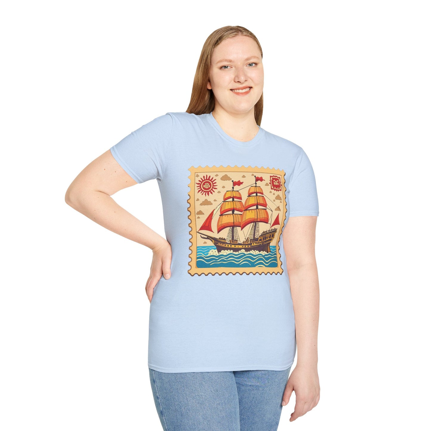 Ship T Shirts Frigate Vessel Tee Unisex Softstyle Gildan 64000 100 Percent Ring Spun Cotton