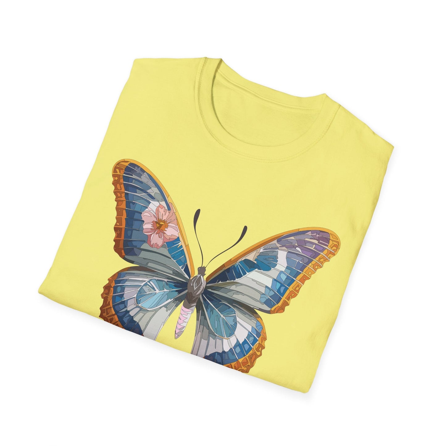 Unisex Butterfly Shirt Softstyle Tee 100 Percent Ring Spun Cotton Monarch Print Tee