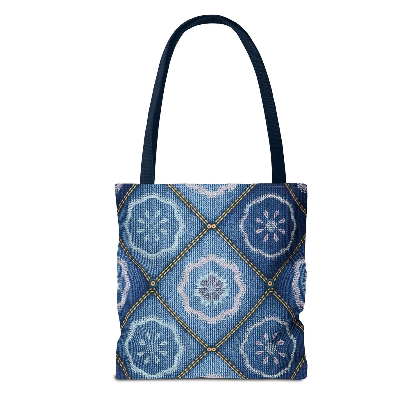 Denim Fabric Imitation Print Unisex Canvas Bag Poly Spun 3 Sizes Tote Bag 123