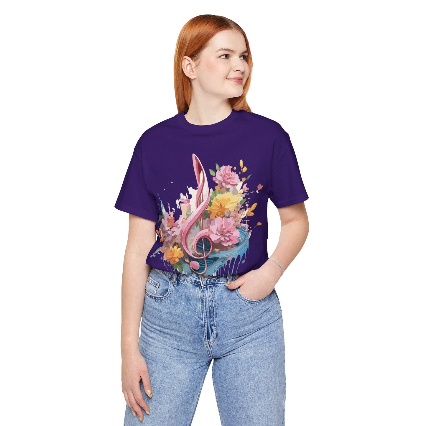 Music Graphic Unisex 100 Cotton Vintage Art with Musical Elements Tee 139