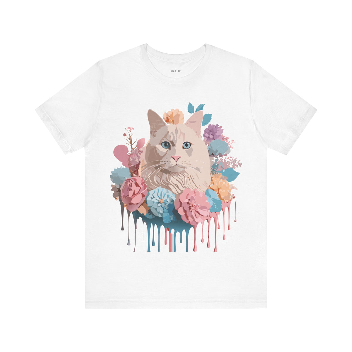 Cat Graphic Unisex Cotton Bella+Canvas Tee with Art Animal Design e200