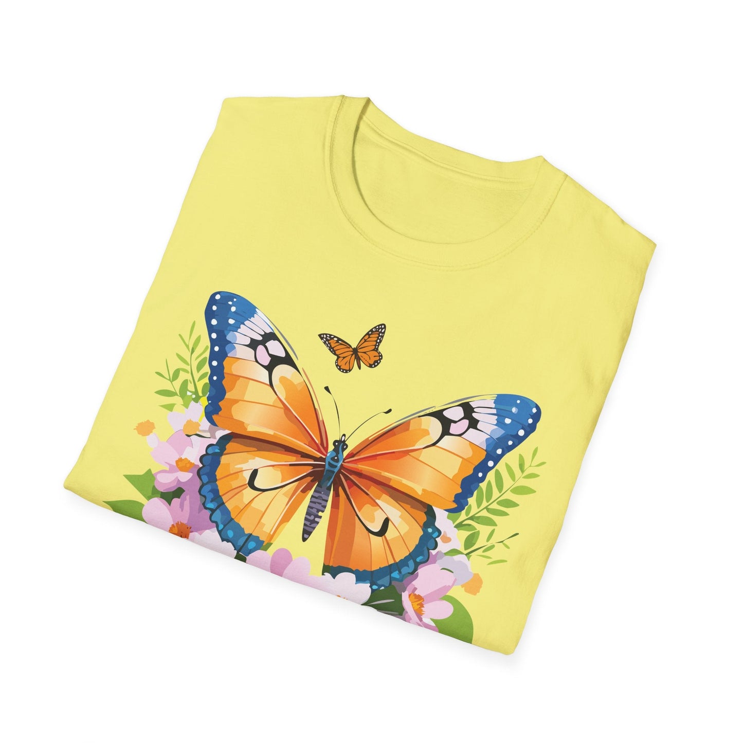 Butterfly Shirt Unisex Cotton Tee Monarch Butterfly Design Gildan Softstyle 64000 Short Sleeve